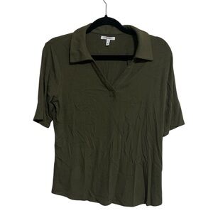 Maurices Olive Green Women's Collared Top